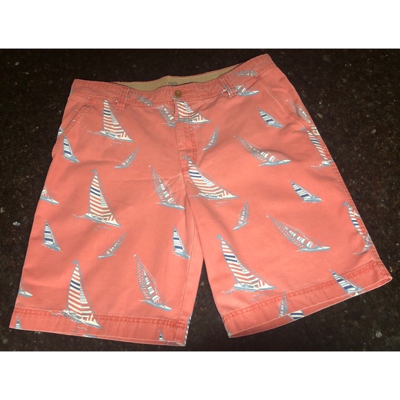 Short Homme Décontracté Izod Saltwater - Taille 38 - Bleu - Neuf Avec étiquettes - Coupe Classique Flat Front